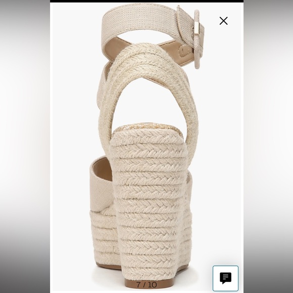 Sam Edelman Vada Espadrille Platform Wedge Sandal (Women) natural linen color - Picture 7 of 9